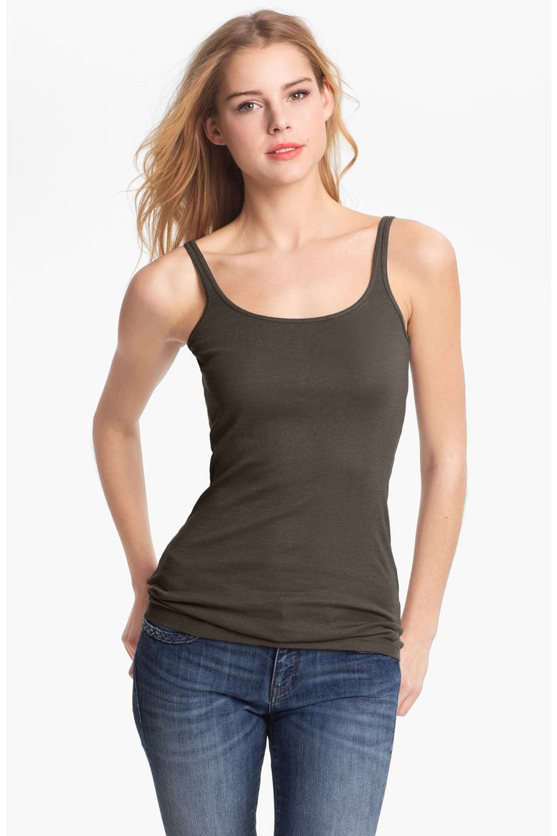 Skinny Strap Tank, Main, color, OLIVE TUSCAN