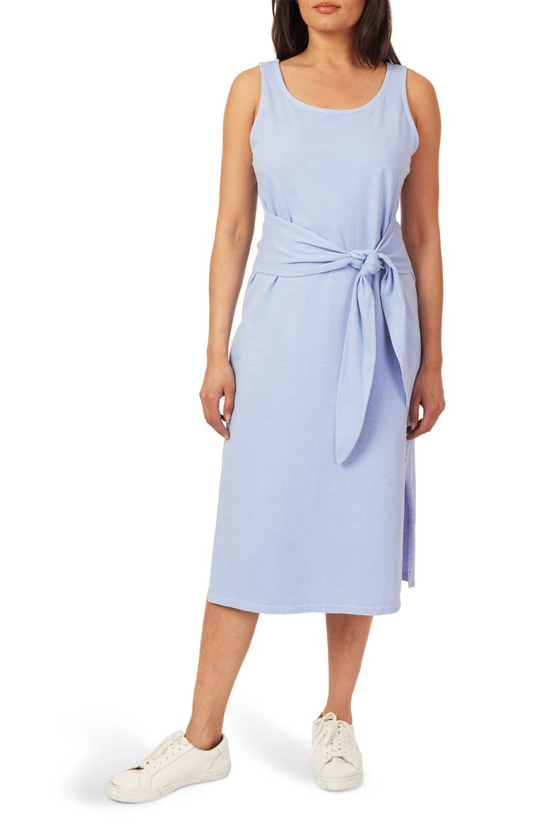 Madison Tie Tank Midi Dress, Main, color, HYDRANGEA
