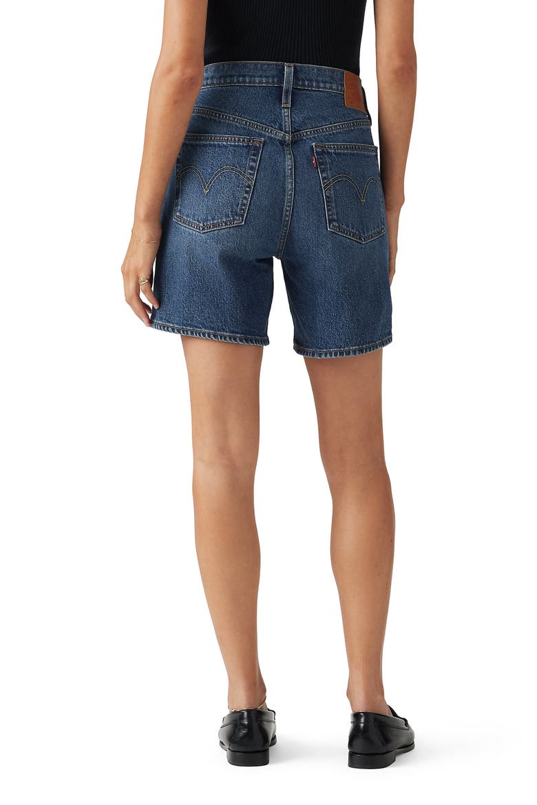 501® Mid Thigh Denim Shorts, Alternate, color, BROKEN MIDNIGHT NO DX