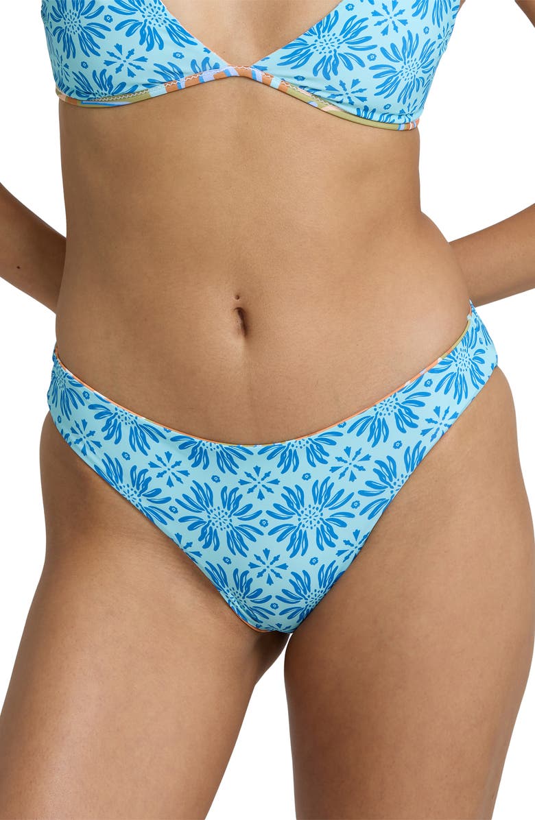 Billabong Le Surf Reversible Lowrider Bikini Bottoms, Alternate, color, Orange Multi