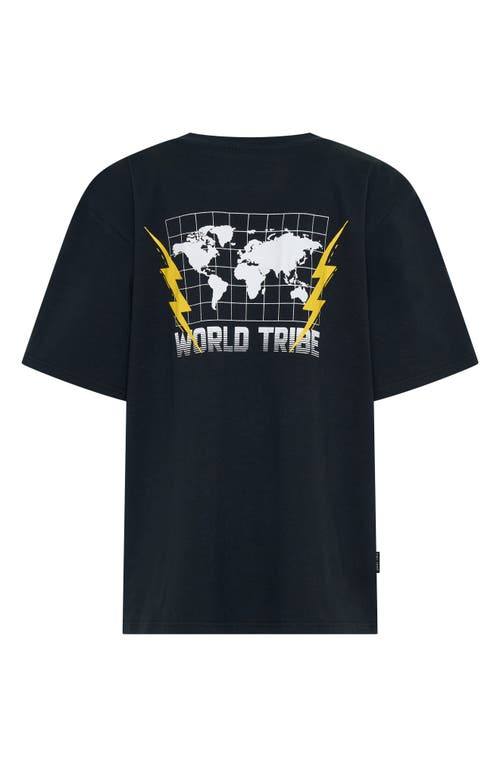 Tiny Tribe Kids' World Tribe Cotton Graphic T-shirt In Black