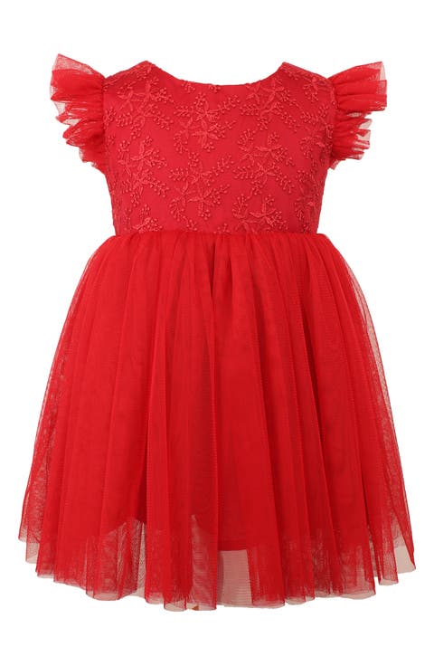 Tulle Flutter Sleeve Dress (Baby)