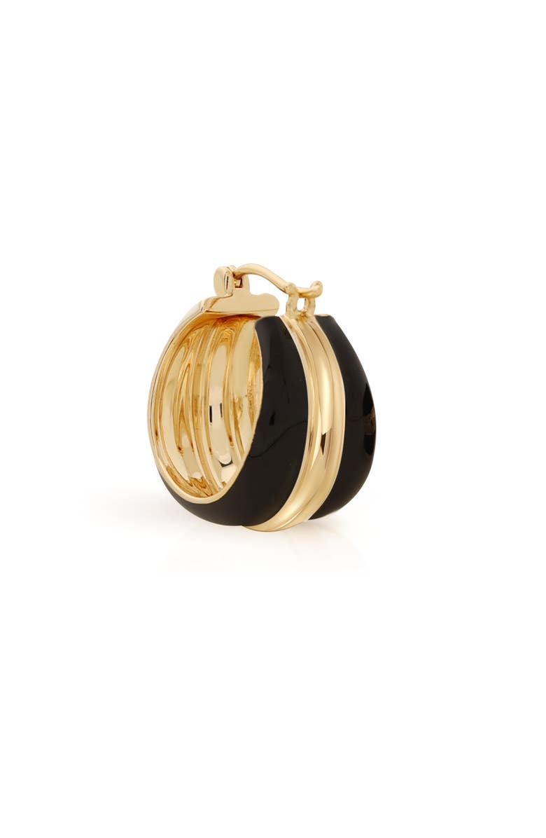 RC RETRO CHIC Ostuni Hoop Earrings, Alternate, color, Black & Gold