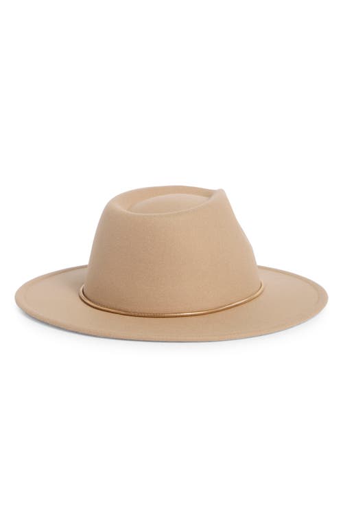 Treasure & Bond Chain Trim Felt Fedora In Neutral