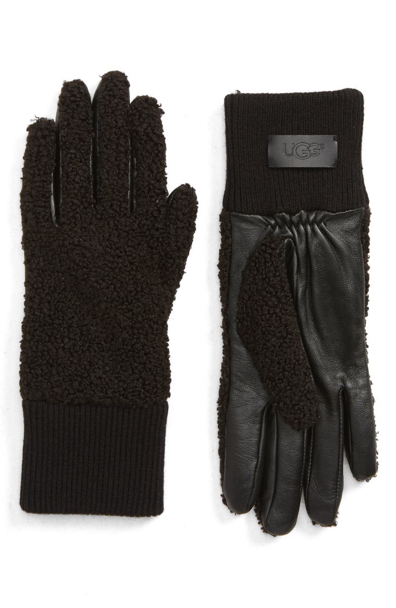 UGG<sup>®</sup> Collection UGG<sup>®</sup> Faux Shearling Touchscreen Compatible Gloves, Main, color,
