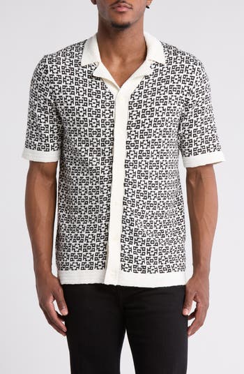 TRUTH Jacquard Short Sleeve Cardigan | Nordstromrack