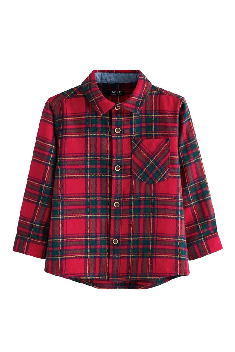 Kids' Tartan Cotton Flannel Button-Up Shirt, Main, color, RED
