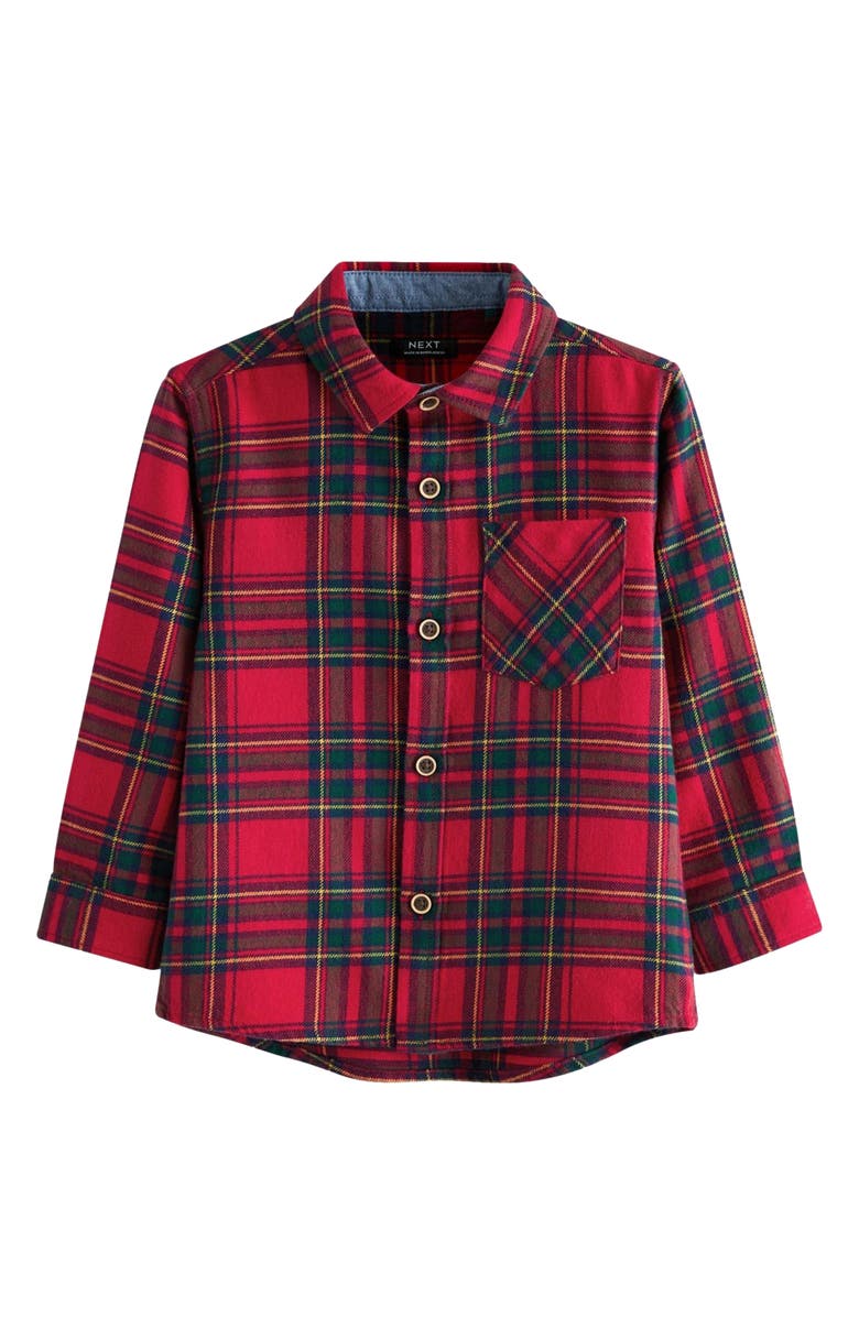 NEXT Kids' Tartan Cotton Flannel Button-Up Shirt, Main, color, 