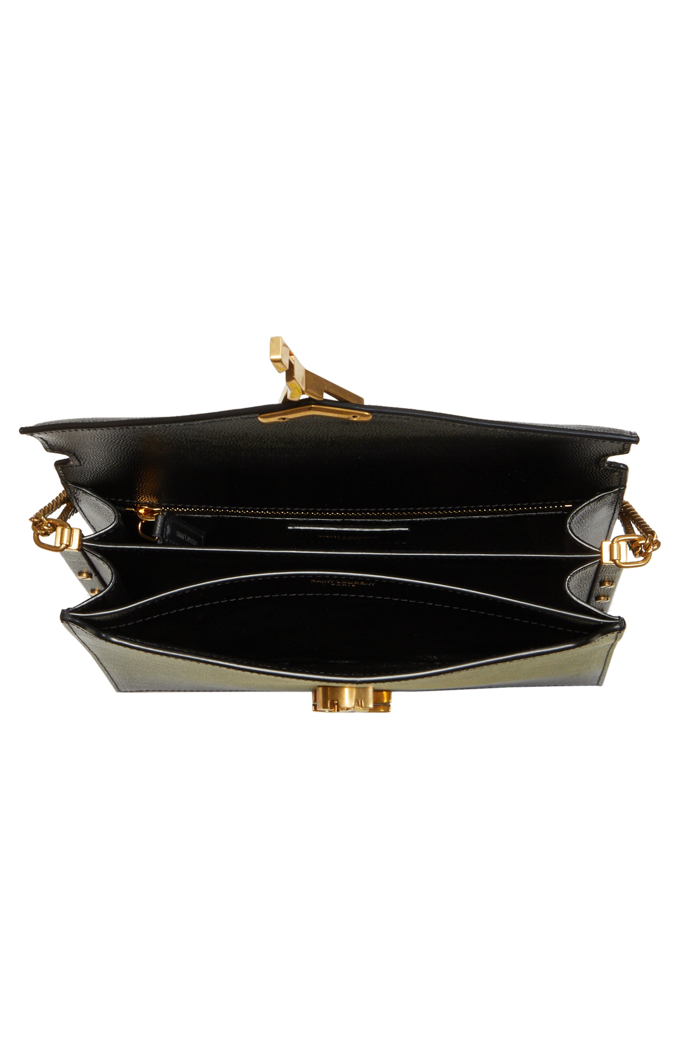 Saint Laurent Cassandra Leather Shoulder Bag, Alternate, color, 