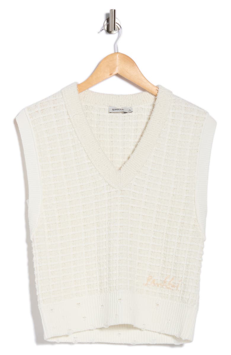 Simkhai Holdyn Knit Vest, Main, color, Ivory