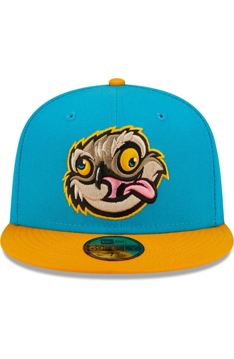 New Era Men's New Era Aqua/Orange Locos de Lansing Copa De La Diversion 59FIFTY Fitted Hat, Alternate, color, Aqua