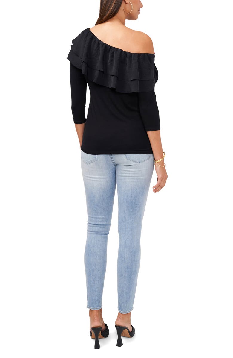Vince Camuto Ruffle One Shoulder Top, Alternate, color, 