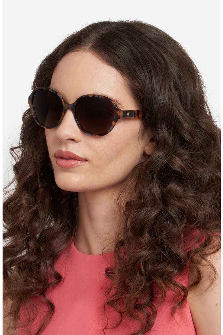 emalie 56mm gradient oval sunglasses, Alternate, color, HAVANA MULTICOLOR/ BROWN SF
