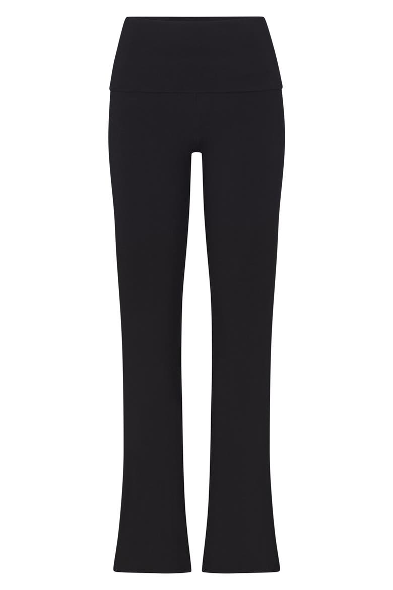 Stretch Cotton Jersey Foldover Pants, Alternate, color, SOOT