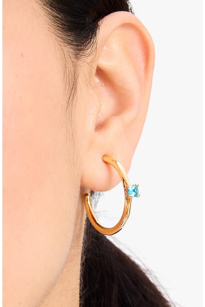 cubic zirconia hoop earrings, Alternate, color, AQUA MULTI