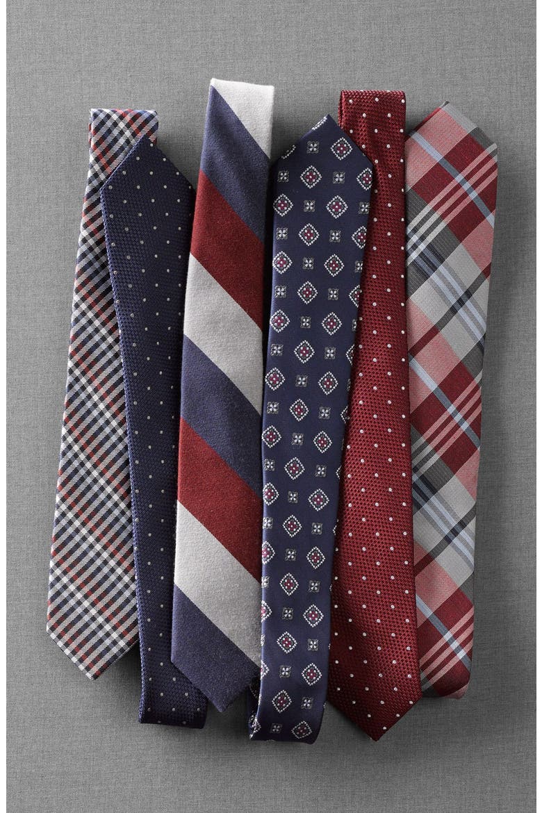 Wool & Silk Stripe Tie, Alternate, color, BROWN/ NAVY/ GRAY