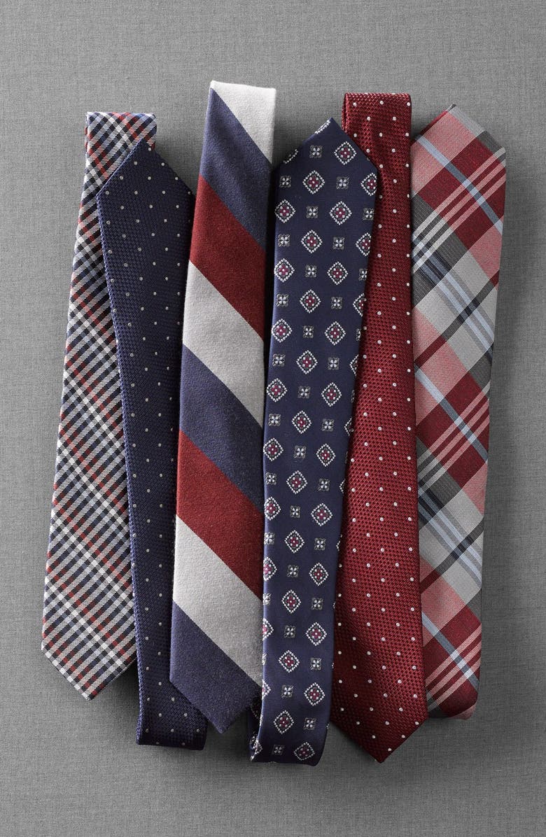 The Tie Bar Wool & Silk Stripe Tie, Alternate, color, 