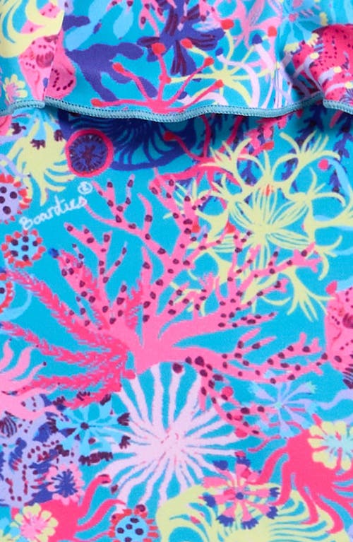 Boardies Kids' Coral Ruffle Two-piece Swimsuit In Blue Multi