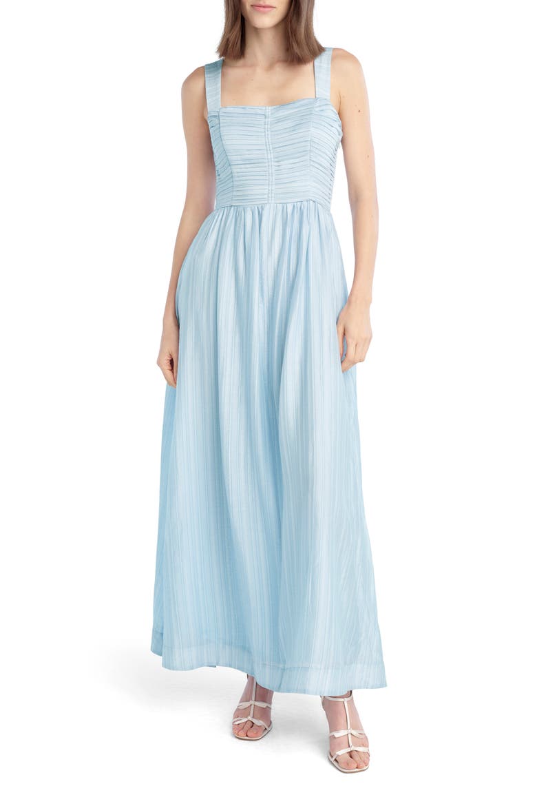 The Pretty Pintuck Sleeveless Maxi Dress, Main, color, SKY BLUE