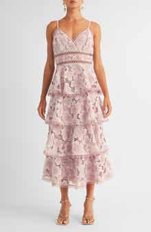 Arose Studio Eartha Eyelet Embroidery Midi Dress