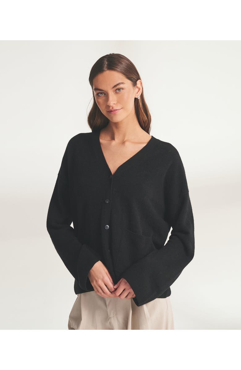NAADAM Signature Cashmere Boxy Cardigan, Main, color, Black