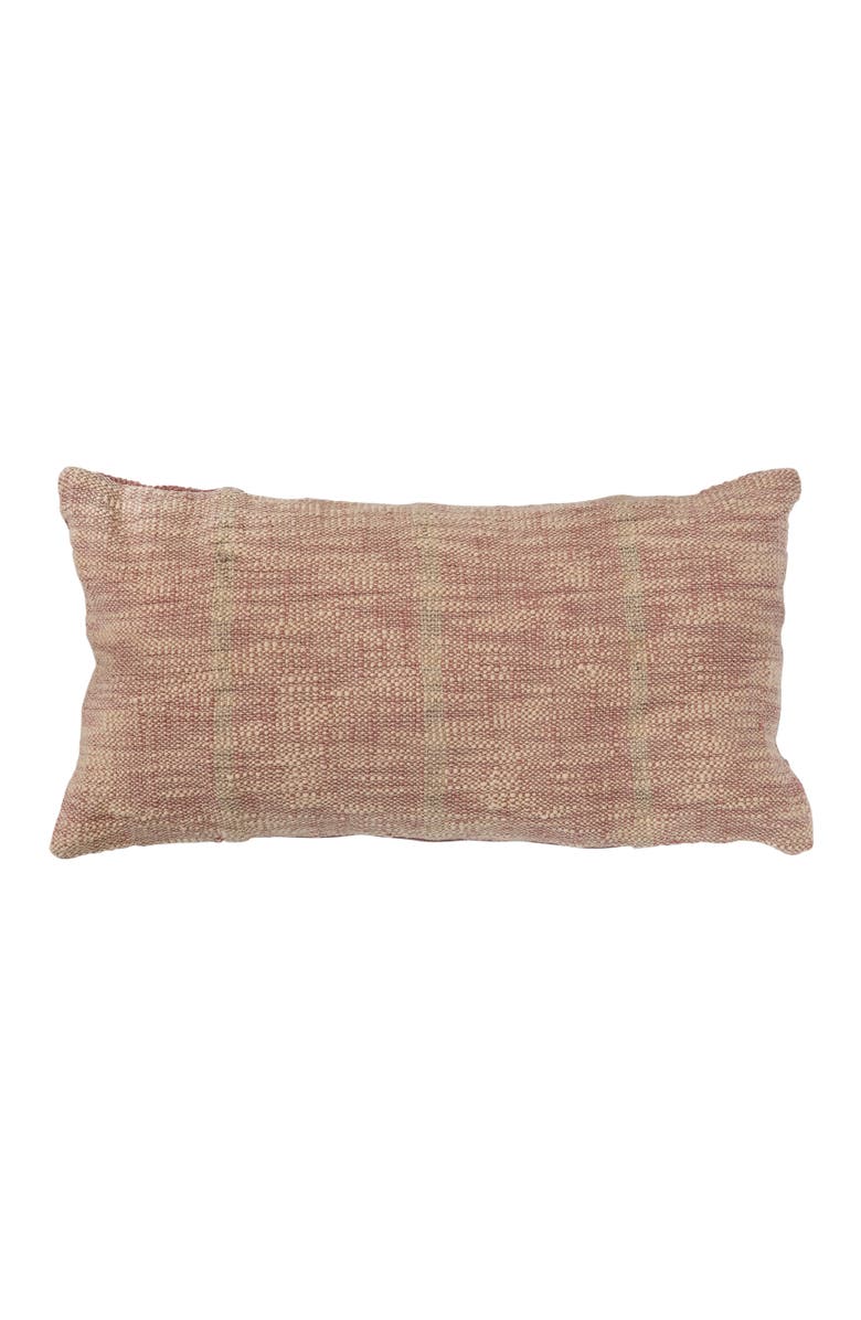 Storied Home Woven Cotton Blend Lumbar Pillow, Main, color, Orange