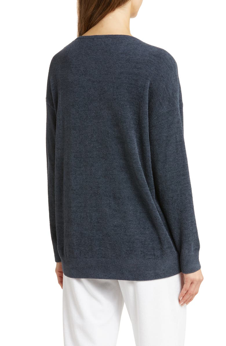 Barefoot Dreams<sup>®</sup> High-Low Hem V-Neck Pajama Pullover Sweater, Alternate, color, Tidewater