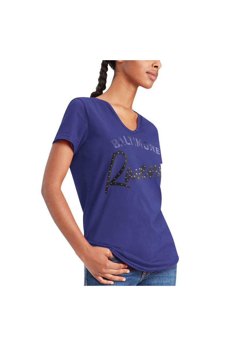 Tommy Hilfiger Women's Tommy Hilfiger Purple Baltimore Ravens Riley V-Neck T-Shirt, Alternate, color, 