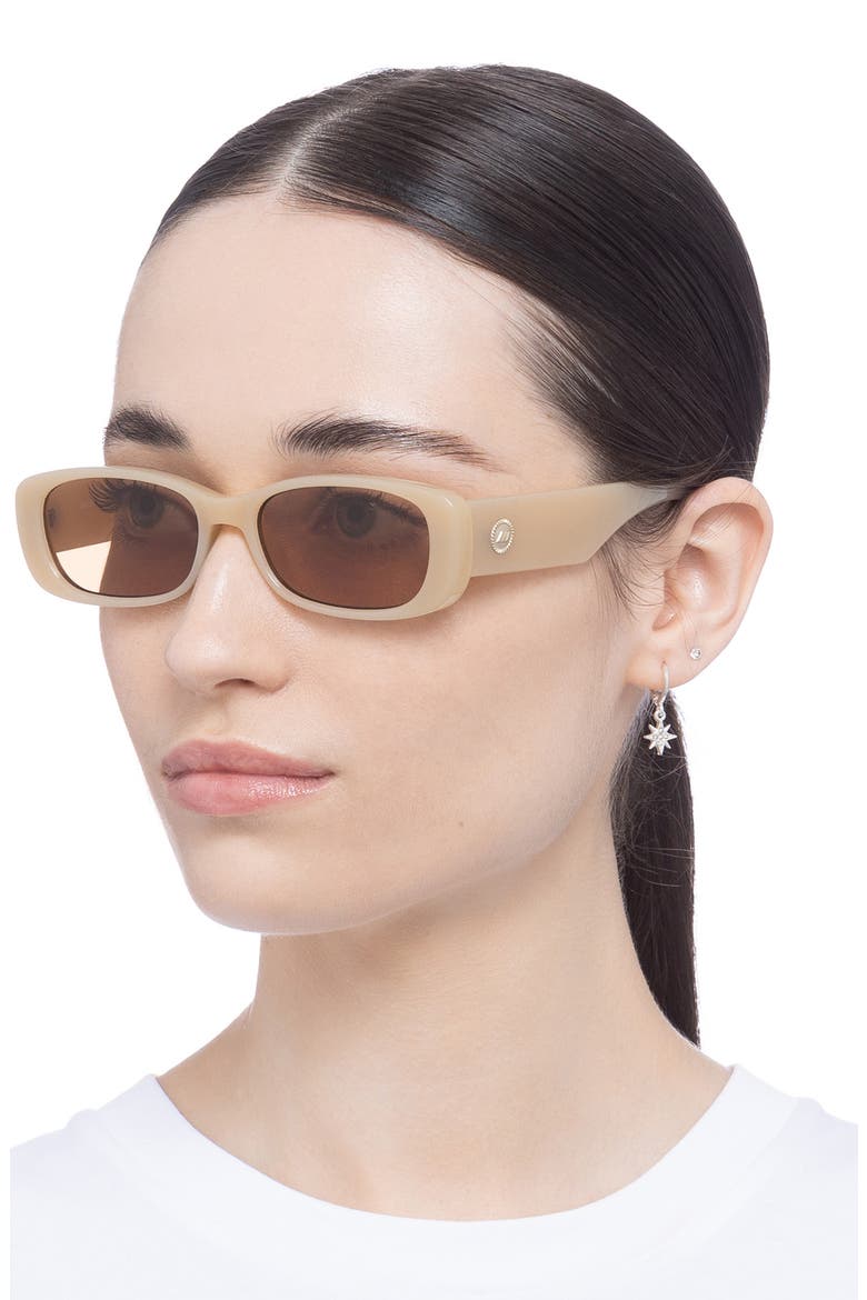 Unreal 52mm Rectangular Sunglasses, Alternate, color, LATTE