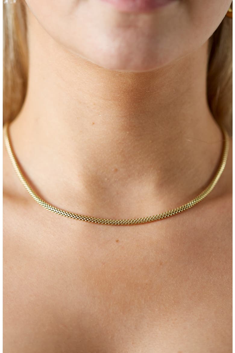Mesh Chain Necklace, Alternate, color, GOLD