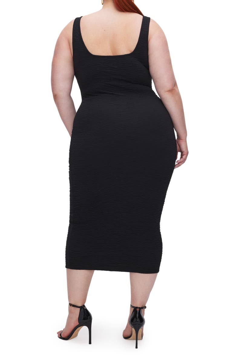 Textured Scrunchie Midi Dress, Alternate, color, BLACK001