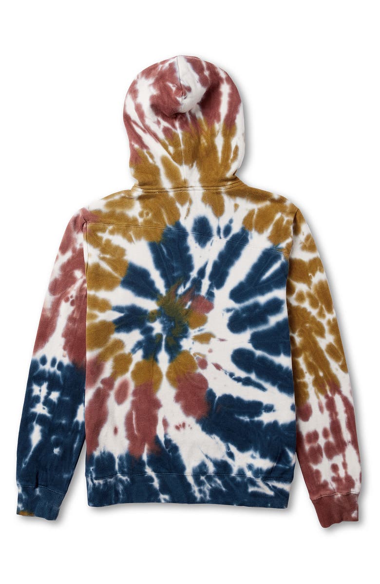 Volcom Kids' No Quarter Tie Dye Zip Hoodie, Alternate, color, 