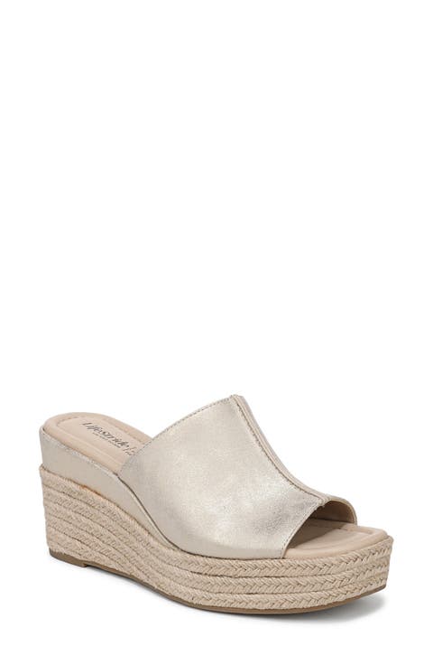Haute Espadrille Platform Wedge Slide Sandal (Women)