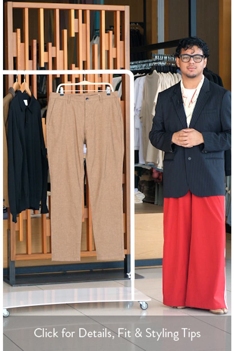 Flat Front Brushed Cotton Herringbone Chinos video