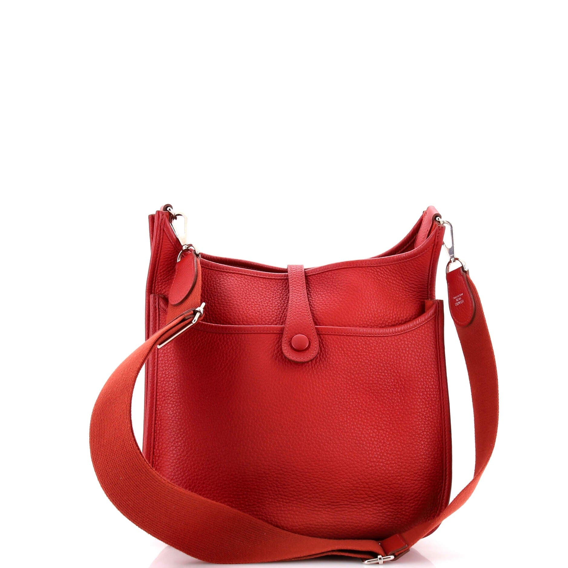 Pre-Owned Hermes Evelyne Bag Gen III Clemence PM, Alternate, color, Rouge Garance