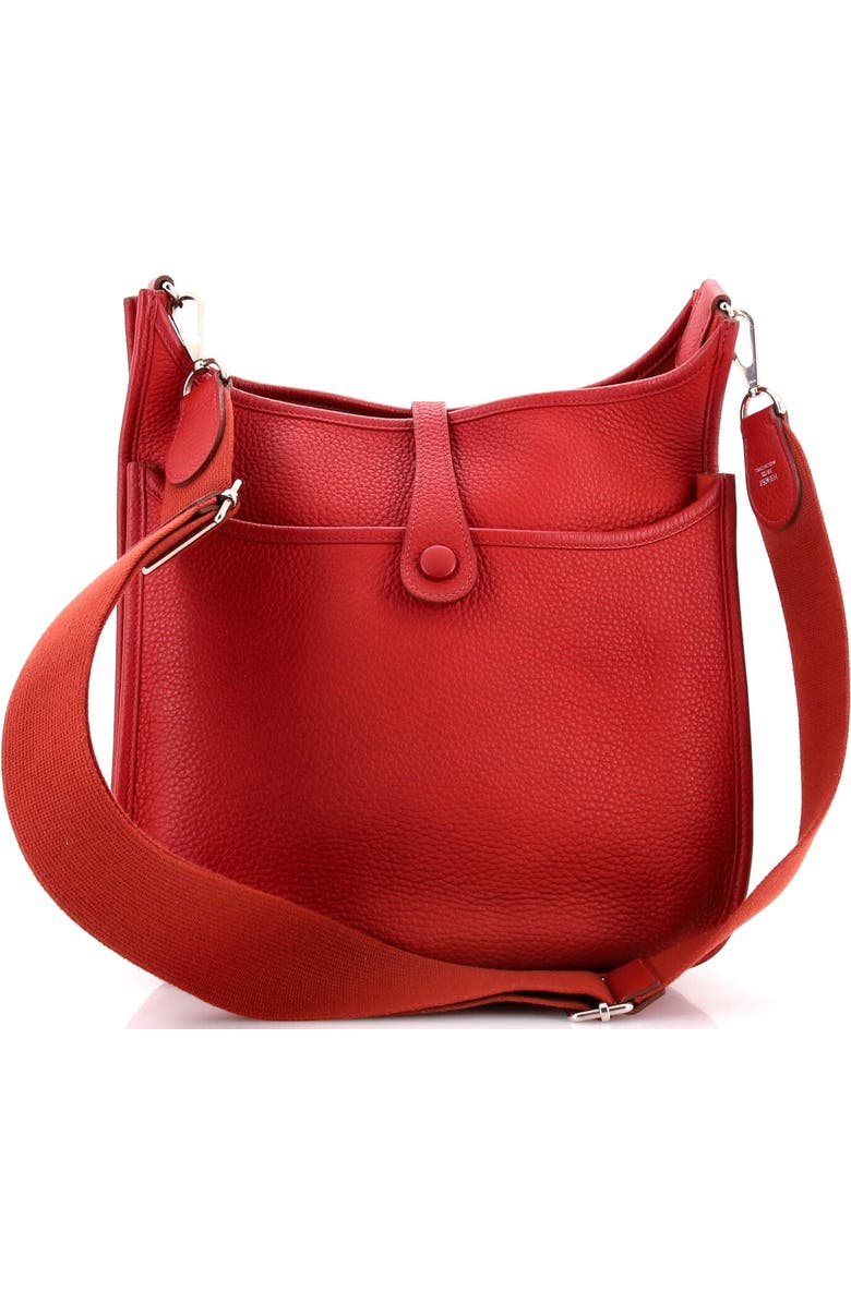 Pre-Owned Hermes Evelyne Bag Gen III Clemence PM, Alternate, color, Rouge Garance