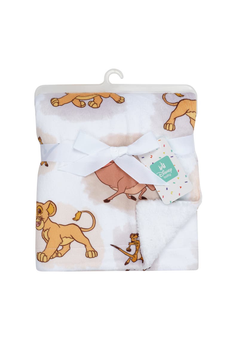 Disney Baby Lion King Safari Soft White Fleece Baby Blanket, Alternate, color, White