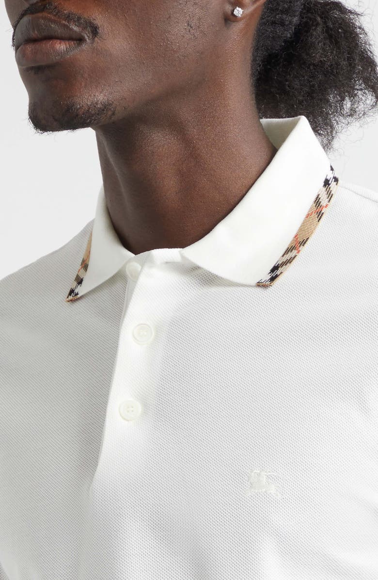 Burberry Eddie Cotton Piquè Polo, Alternate, color, Chalk