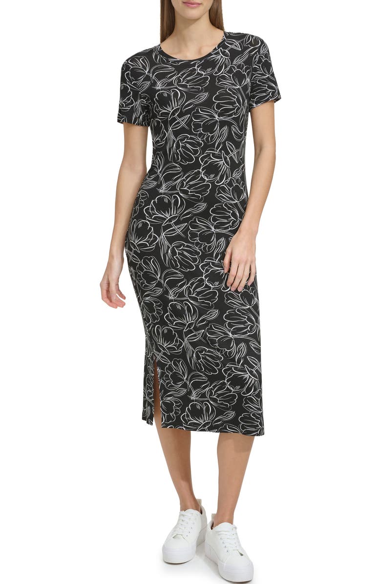 Andrew Marc Print T-Shirt Dress, Main, color, 