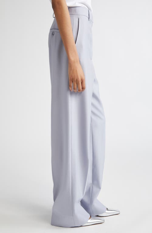 Stella Mccartney Loose Straight Leg Wool Canvas Trousers In Blue