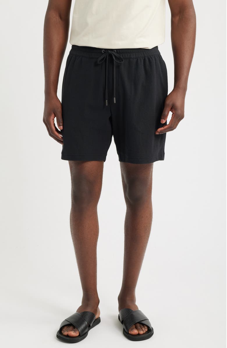 Nordstrom Seaport Knit Cotton Drawstring Shorts, Main, color, Black