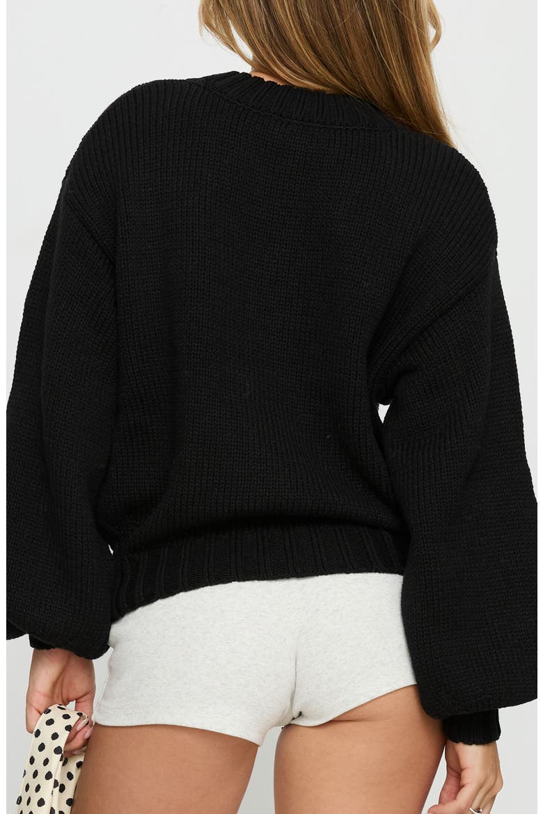 Edern Cotton Blend Cardigan, Alternate, color, BLACK
