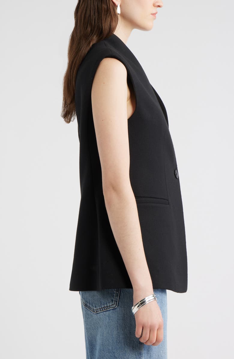 Nordstrom One-Button Vest, Alternate, color, Black