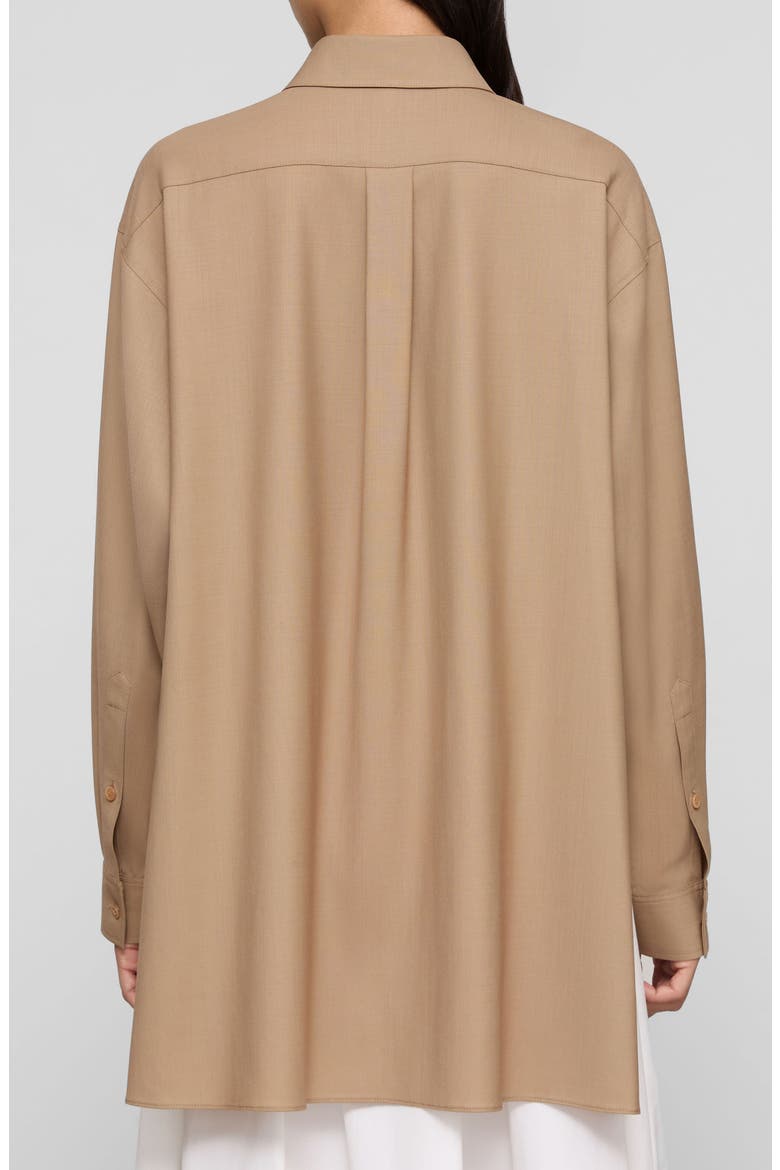 Tropical Wool Blend Convertible Wrap Blouse, Alternate, color, BROWNSTONE