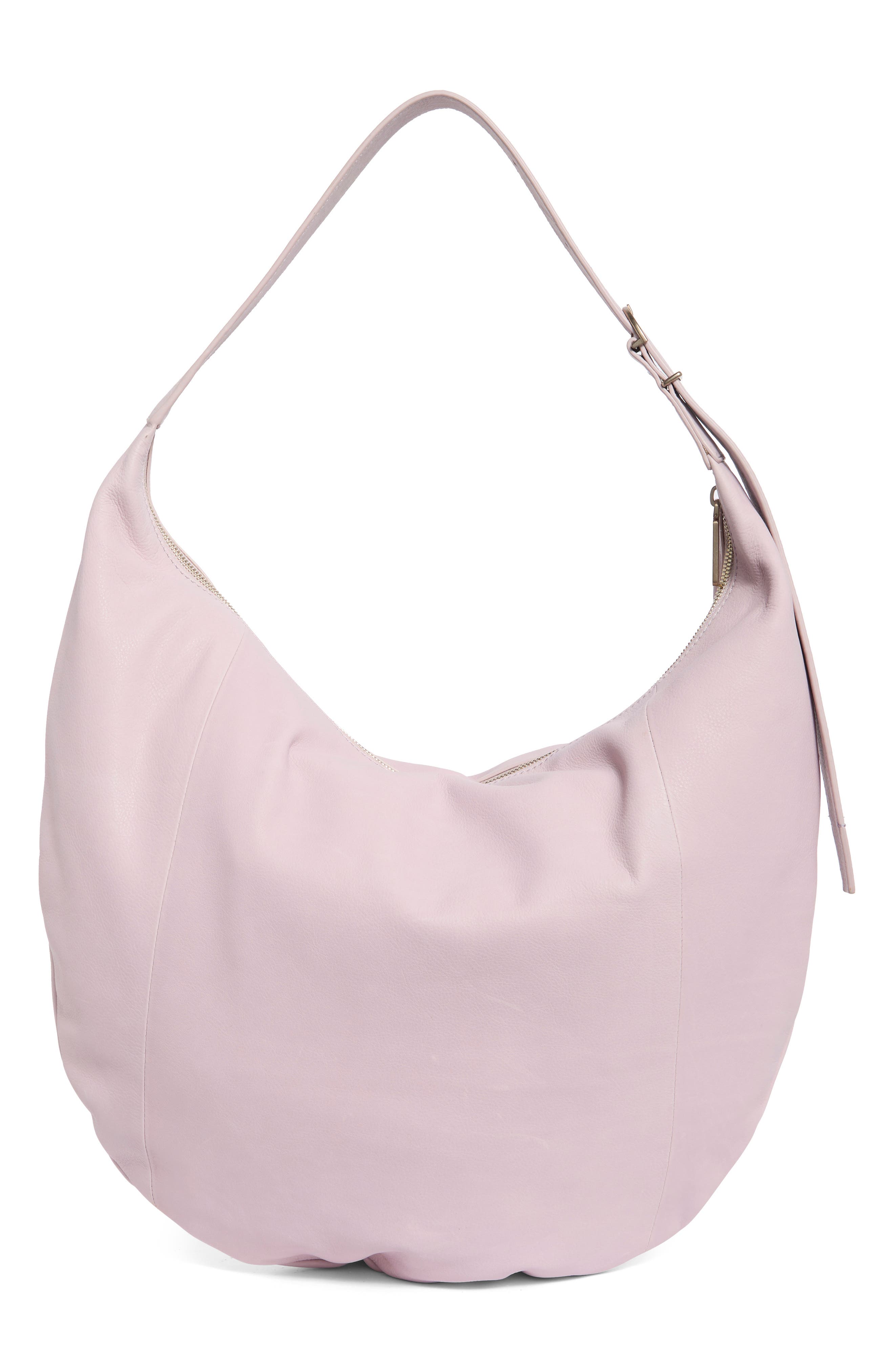 Wyatt Oversized Leather Hobo, Alternate, color, LILAC