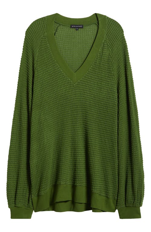 Gibsonlook Courtside Open Stitch Sweater In Olive