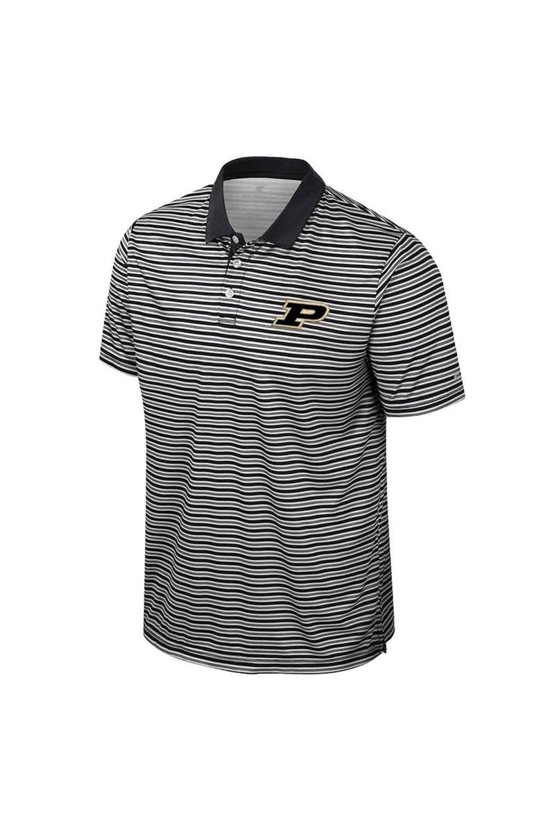 COLOSSEUM Men's Colosseum Black Purdue Boilermakers Striped Polo, Alternate, color, 