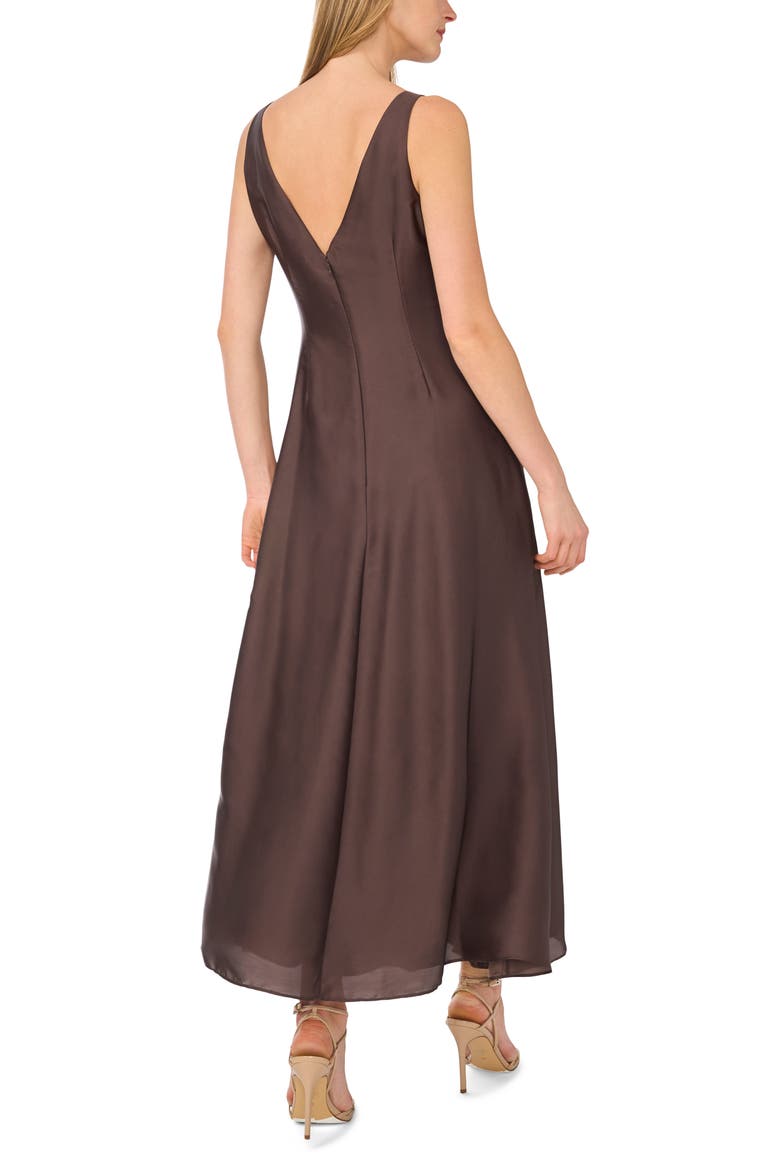 Iris Print Boat Neck Maxi Dress, Alternate, color, CHOCOLATE BROWN