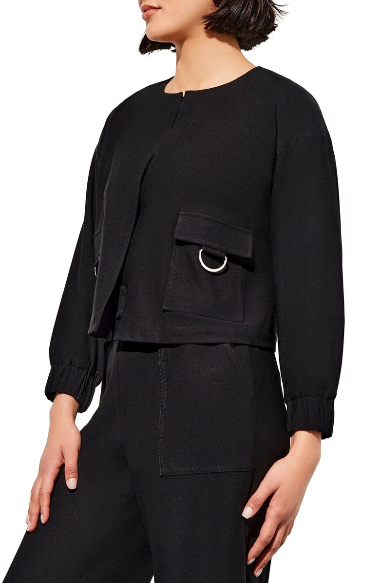 Ming Wang Relaxed Fit Crepe Jacket, Alternate, color,