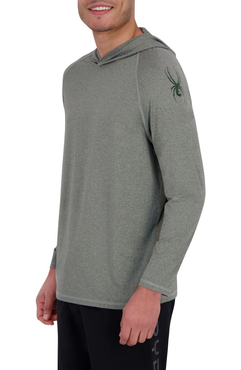 Spyder Drop Needle Hooded Rashguard, Alternate, color, Kombu Gree